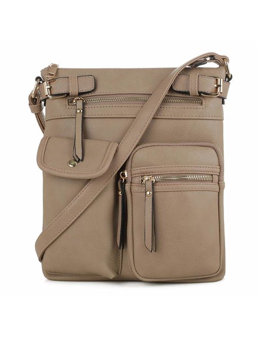 SG SUGU Lightweight Medium Crossbody Bag with Multi Pocket for Women