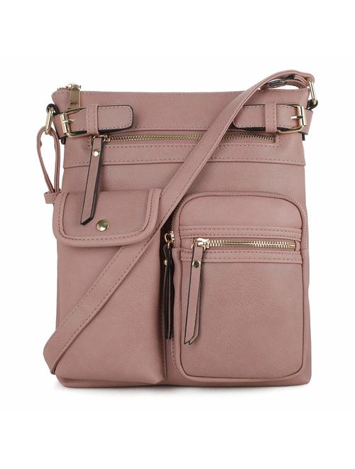 SG SUGU Lightweight Medium Crossbody Bag with Multi Pocket for Women