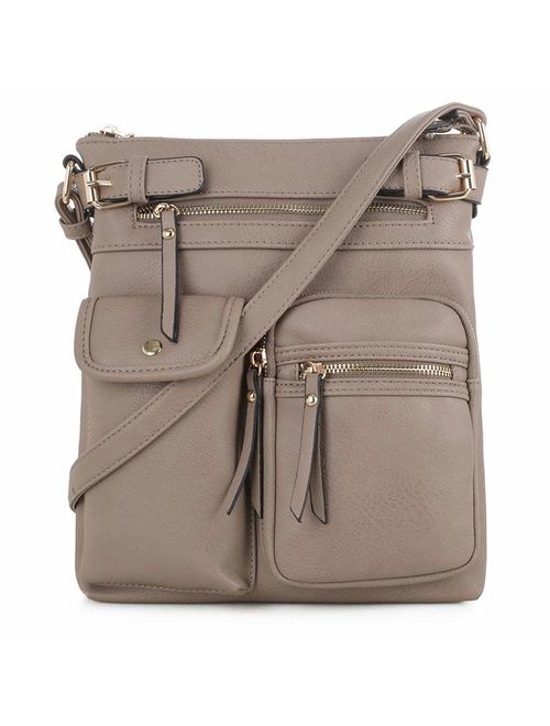 SG SUGU Lightweight Medium Crossbody Bag with Multi Pocket for Women