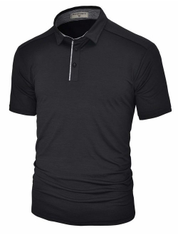 Derminpro Men's Polo Shirts Short/Long Sleeve Quick Dry Athletic Golf T-Shirts