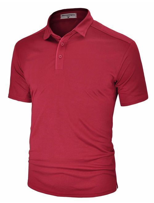 Derminpro Men's Polo Shirts Short/Long Sleeve Quick Dry Athletic Golf T-Shirts