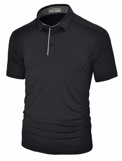 Derminpro Men's Polo Shirts Short/Long Sleeve Quick Dry Athletic Golf T-Shirts