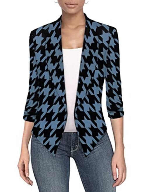 Hybrid Women's Casual Work Office Blazer Jacket Open Front Cardigan Shawl Lapel with Removable Shoulder Pads Made in USA