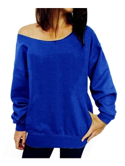 Dutebare Women Off Shoulder Sweatshirt Slouchy Shirt Long Sleeve Pullover Tops