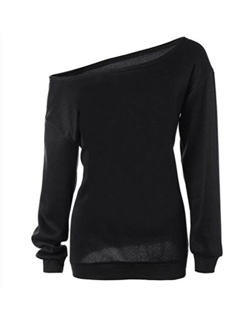 Dutebare Women Off Shoulder Sweatshirt Slouchy Shirt Long Sleeve Pullover Tops