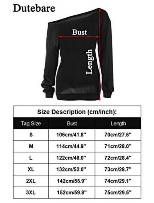 Dutebare Women Off Shoulder Sweatshirt Slouchy Shirt Long Sleeve Pullover Tops