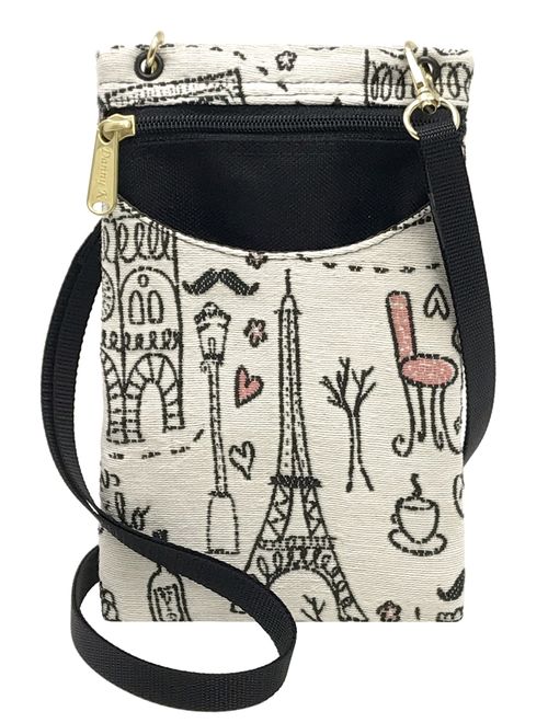 Danny K Women's Tapestry Crossbody Cell Phone or Passport Purse, Handmade in USA