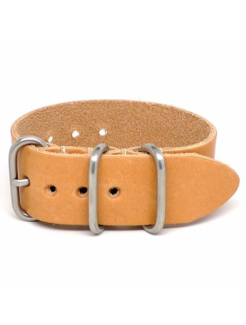 DaLuca 1 Piece Military Watch Strap - Natural Essex (Matte Buckle) : 20mm