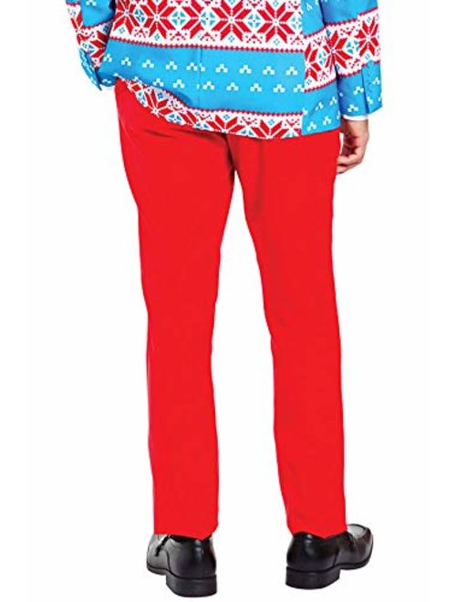 Tipsy Elves Men's Christmas Suit Blizzard Baller Blazer+Tie and Pants (Sold Separately)