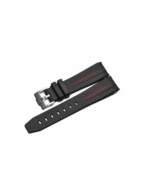 20mm Rubber Watchband Strap w/Tang Buckle Fit for Rolex GMT Yatch Master 16622 Watches