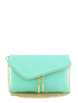 Envelope Wristlet Clutch Crossbody Bag with Chain Strap