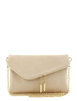 Envelope Wristlet Clutch Crossbody Bag with Chain Strap