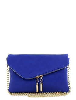 Envelope Wristlet Clutch Crossbody Bag with Chain Strap