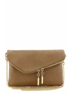 Envelope Wristlet Clutch Crossbody Bag with Chain Strap