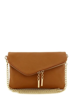 Envelope Wristlet Clutch Crossbody Bag with Chain Strap