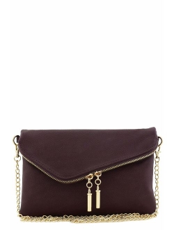 Envelope Wristlet Clutch Crossbody Bag with Chain Strap