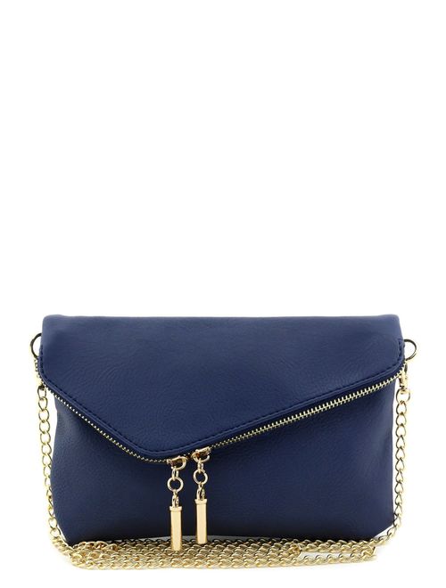 Envelope Wristlet Clutch Crossbody Bag with Chain Strap