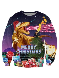 RAISEVERN Unisex Ugly Christmas Sweatshirt Funny Design Pullover Sweater for Xmas Holiday Party