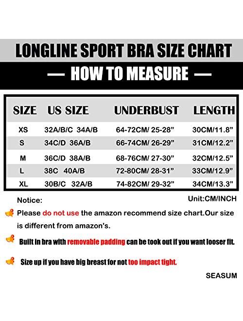 SEASUM High Impact Seamless Sports Bra Women Yoga Bra Crop Tops Workout Fitness Activewear Racerback Padded Shirt