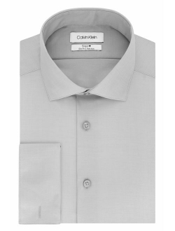 Men's Slim Fit Non Iron Solid Dress Shirt With French Cuff