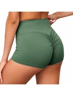 YOFIT Women Yoga Shorts Ruched Butt Sport Gym Push up Running Elastic High Waist Shorts Butt Lifting Hot Pants