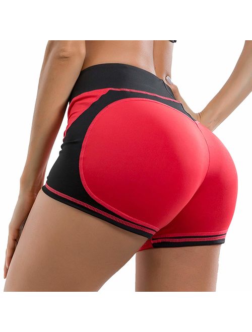 YOFIT Women Yoga Shorts Ruched Butt Sport Gym Push up Running Elastic High Waist Shorts Butt Lifting Hot Pants