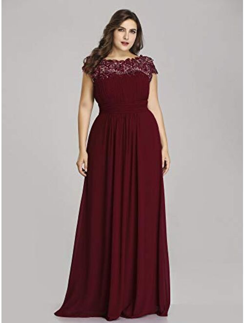 Ever-Pretty Women's Plus Size Lace Cap Sleeve Long Formal Evening Party Maxi Dresses 9993PZ