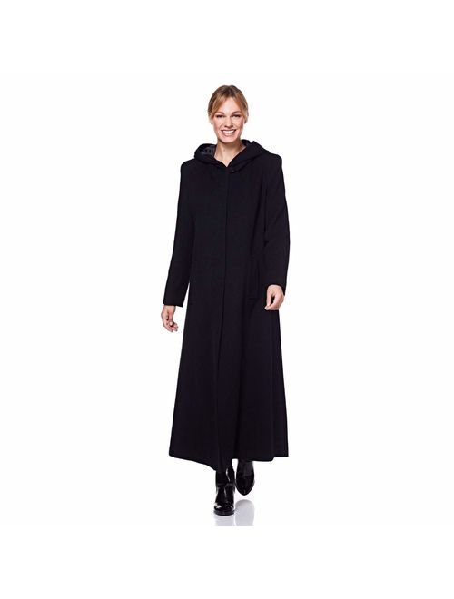 De La Creme - Women's Hooded Cashmere Wool Winter Long Winter Coat