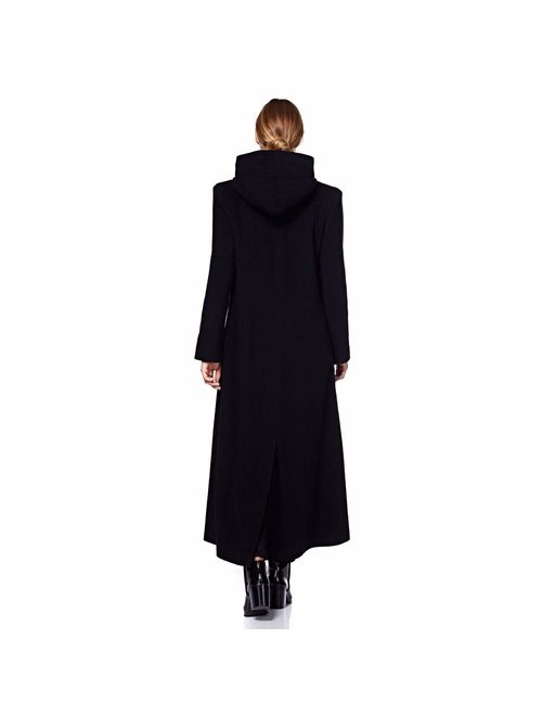 De La Creme - Women's Hooded Cashmere Wool Winter Long Winter Coat