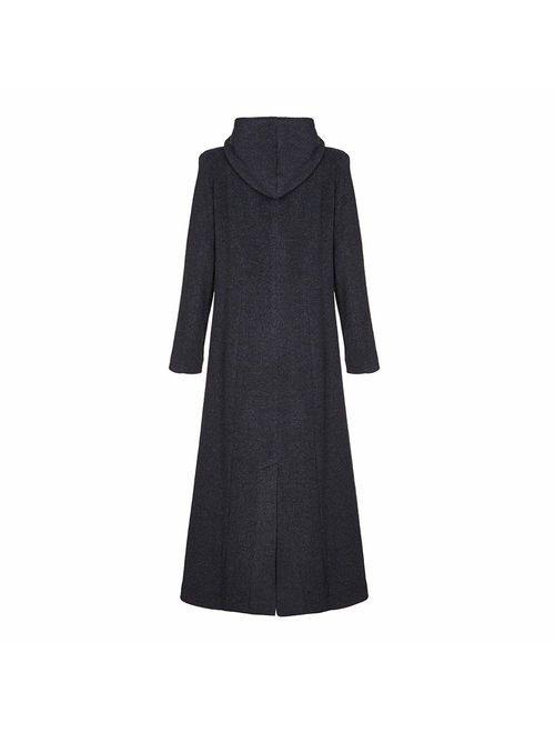 De La Creme - Women's Hooded Cashmere Wool Winter Long Winter Coat