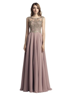 Sarahbridal Women's Beaded Prom Dress Long 2019 Chiffon Bridesmaid Embellished Gowns for Wedding