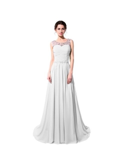 Sarahbridal Women's Beaded Prom Dress Long 2019 Chiffon Bridesmaid Embellished Gowns for Wedding