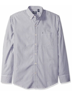 Men's Button Down Long Sleeve Stretch Performance Gingham Shirt