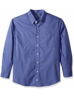 Men's Button Down Long Sleeve Stretch Performance Gingham Shirt