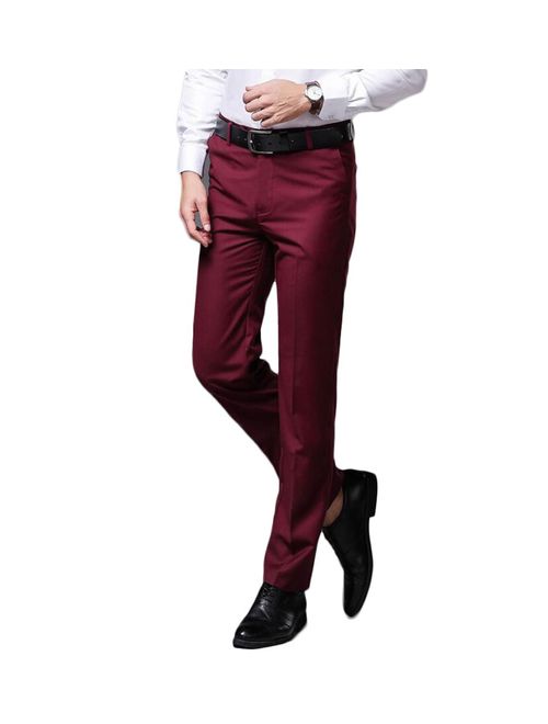 Botong Men's Wrinkle-Free Stretch Pants Comfort Suit Pant Dress Trousers