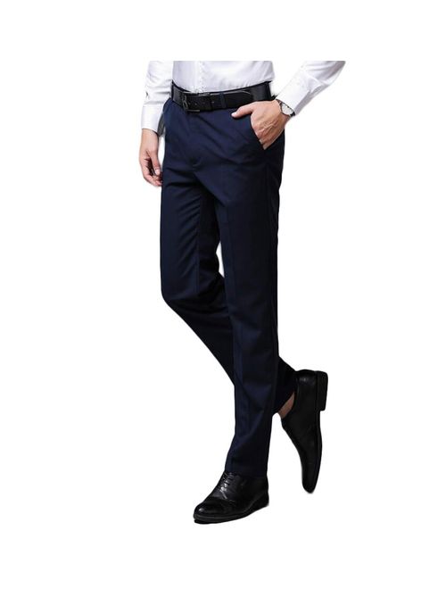 Botong Men's Wrinkle-Free Stretch Pants Comfort Suit Pant Dress Trousers