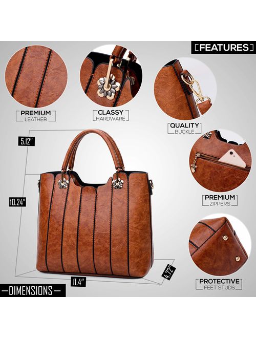 Ladies Leather Bag with Top Handles - Women Handbags and Purses