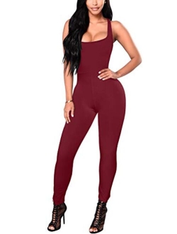 YMDUCH Women's Sexy One Piece Tank Top Sleeveless Bodycon Club Short Jumpsuit