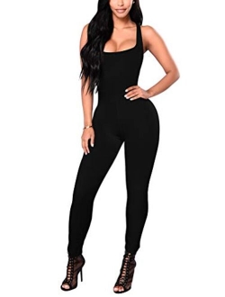 YMDUCH Women's Sexy One Piece Tank Top Sleeveless Bodycon Club Short Jumpsuit