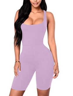 YMDUCH Women's Sexy One Piece Tank Top Sleeveless Bodycon Club Short Jumpsuit