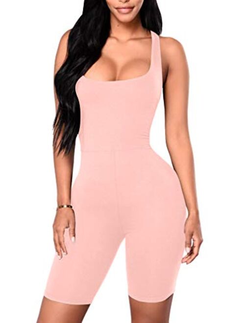 YMDUCH Women's Sexy One Piece Tank Top Sleeveless Bodycon Club Short Jumpsuit