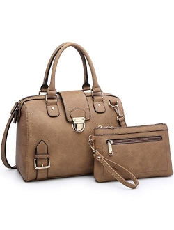 Women Barrel Handbags Purses Fashion Satchel Bags Top Handle Shoulder Bags Vegan Leather Work Bag