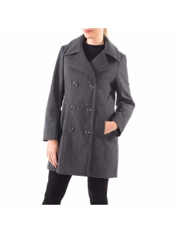 Norah Womens Wool Blend Double Breasted Peacoat