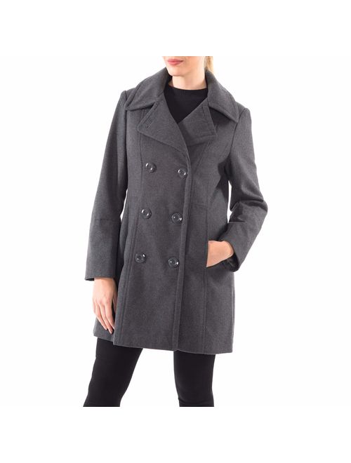 alpine swiss Norah Womens Wool Blend Double Breasted Peacoat