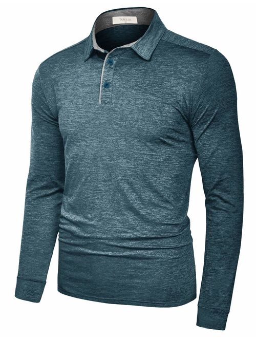 TAPULCO Fresca Mens Polo Shirts Dry Fit Performance Solid Color Long Sleeve Glof T Shirts