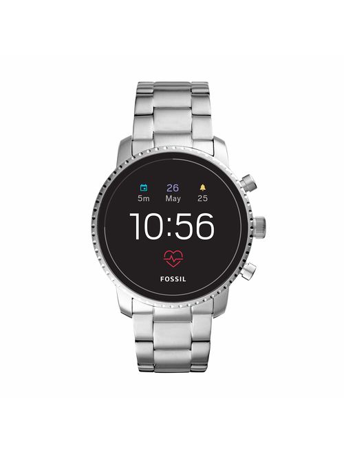 Fossil Men's Gen 4 Explorist HR Stainless Steel Touchscreen Smartwatch with Heart Rate, GPS, NFC, and Smartphone Notifications