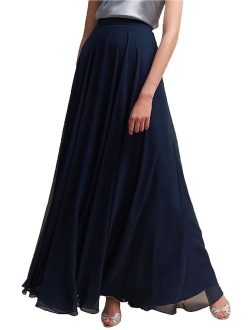 honey qiao Chiffon Maxi Skirt Bridesmaid Dresses Long High Waist Floor Ankle Length Elastic Women Dresses with Belt