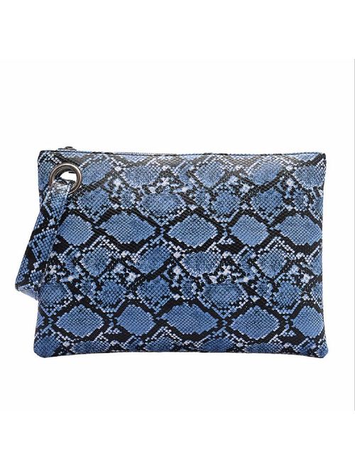 Dolce Na Womens Oversized Clutch Bag Purse Pu Leather Evening Wristlet Handbag