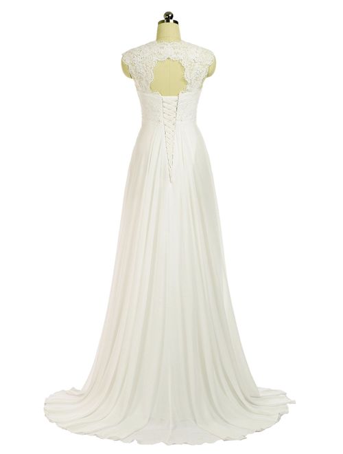 Erosebridal New Sleeveless Lace Chiffon Wedding Dress Bridal Gown