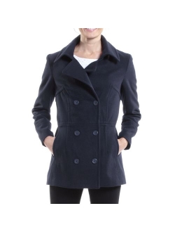 Emma Womens Wool 3/4 Length Double Breasted Peacoat